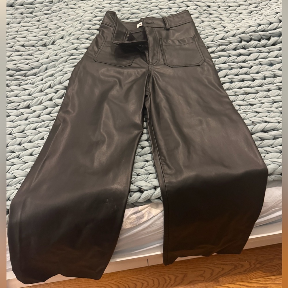 Zara Vegan Leather Ankle Crop Pant, Size 2, NWT